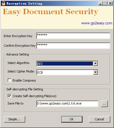 Easy Document Security 2.0 software screenshot