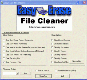 Easy Erase File Cleaner 1.0 software screenshot