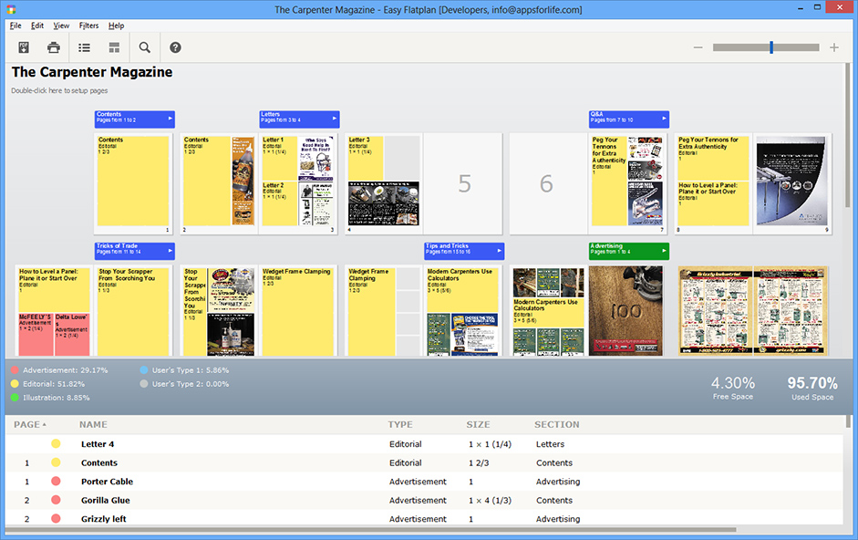 Easy Flatplan 1.0 software screenshot