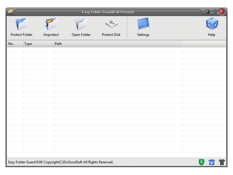 Easy Folder Guard 9.00 software screenshot