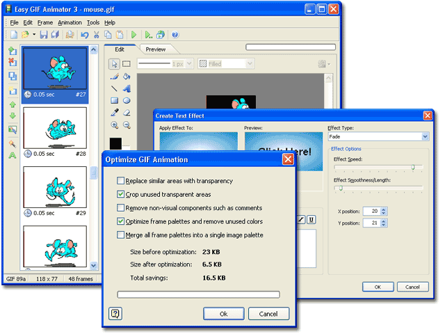 Easy GIF Animator 5.1 software screenshot