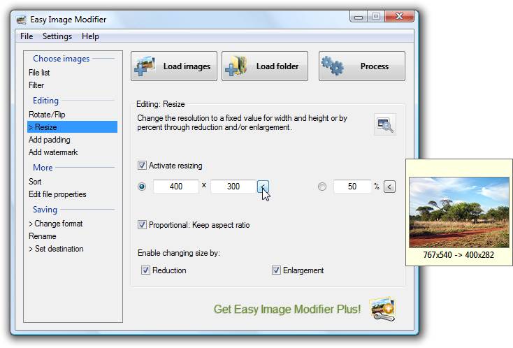 Easy Image Modifier 4.61 software screenshot