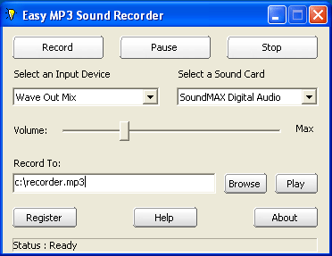 Easy MP3 Sound Recorder 3.1.2.66 software screenshot