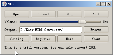 Easy Midi Convertor 2.1.0.0 software screenshot