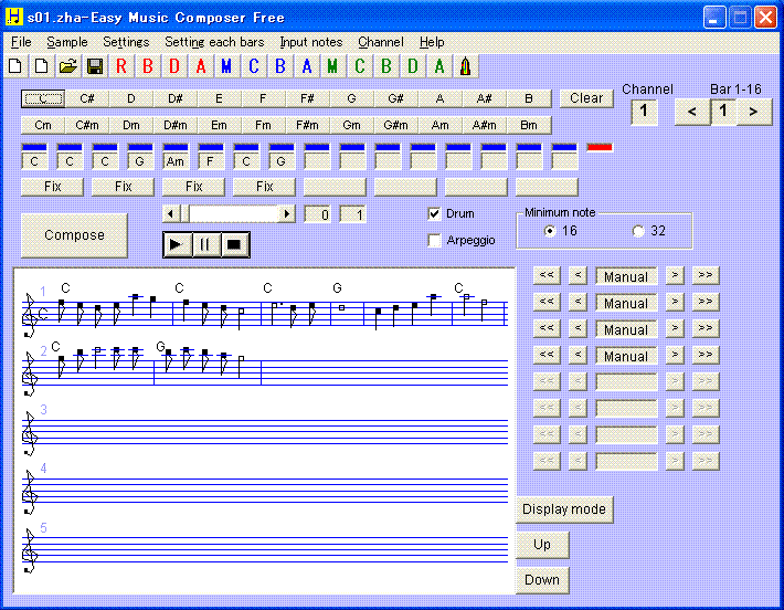 Easy Music Composer Free 9.95 software screenshot