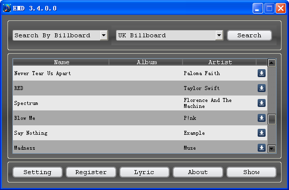Easy Music Downloader 3.4.0.0 software screenshot