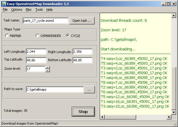 Easy OpenstreetMap Downloader 6.22 software screenshot
