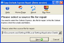 Easy Outlook Express Repair 1.7.27.0 software screenshot