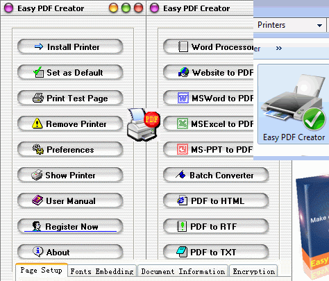 Easy PDF Creator 2.02 software screenshot