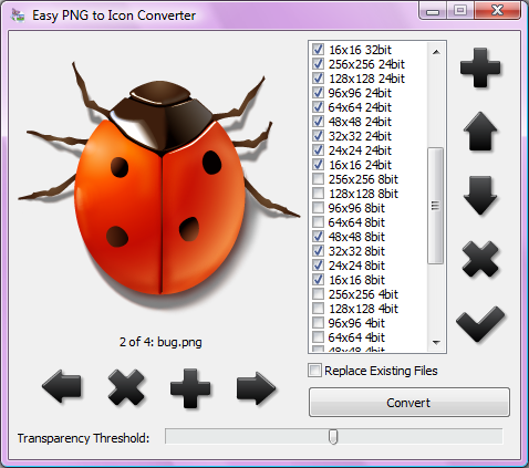 Easy PNG to Icon Converter 1.0.1 software screenshot