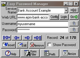 Easy Password Manager 2.0 software screenshot