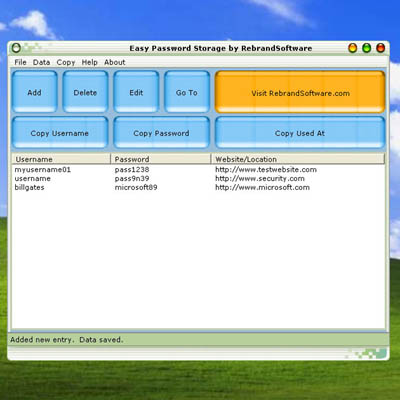 Easy Password Storage 1.2 software screenshot