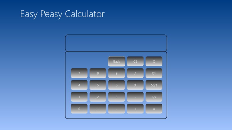 Easy Peasy Calculator for Windows 8 0.1.0.1 software screenshot