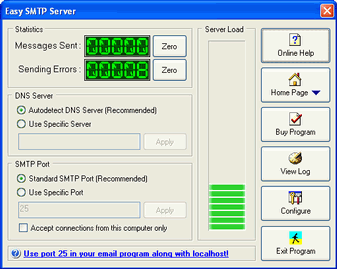 Easy SMTP Server 2.9 software screenshot