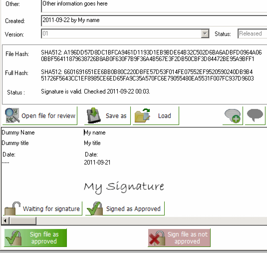Easy Signature 1.46 software screenshot