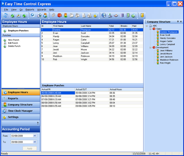 Easy Time Control Express 5.5.141.3 software screenshot