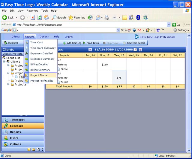 Easy Time Logs Professional 6.4.87 software screenshot
