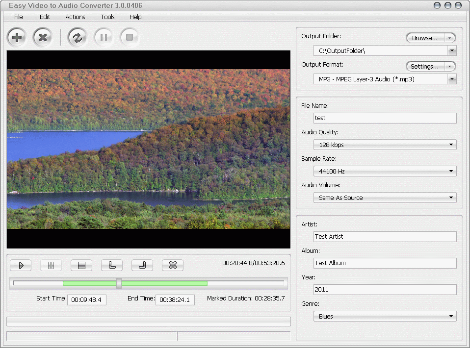 Easy Video to Audio Converter 3.4.1202 software screenshot