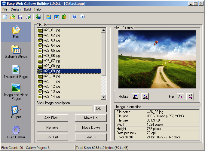 Easy Web Gallery Builder 2.0.0.1 software screenshot