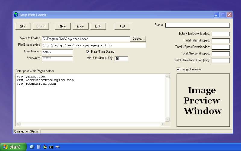 Easy Web Leech 1.70 software screenshot