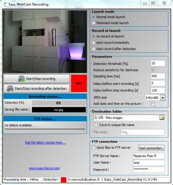 Easy WebCam Recording 3.0 software screenshot