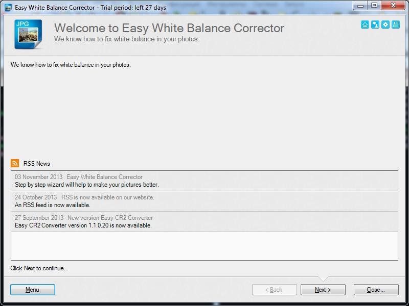 Easy White Balance Corrector 1.10.0 software screenshot
