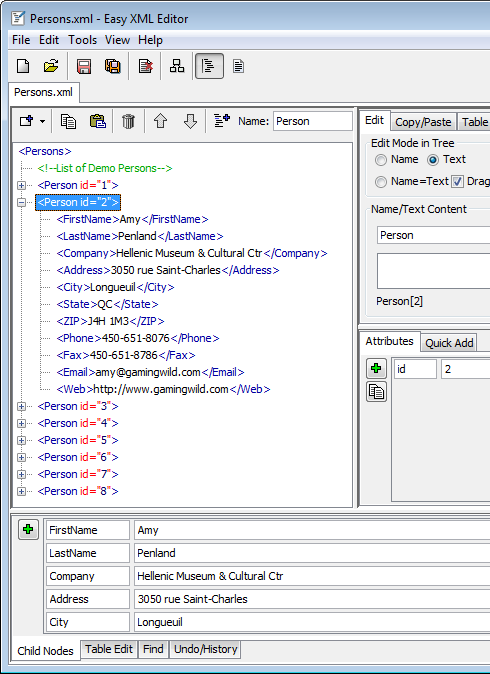 Easy XML Editor 1.7 software screenshot