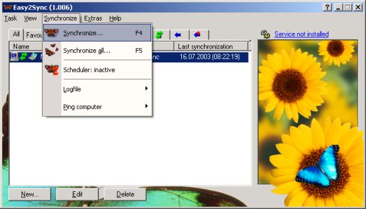 Easy2Sync for Files 7.07 software screenshot