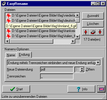 EasyRename 1.11 software screenshot
