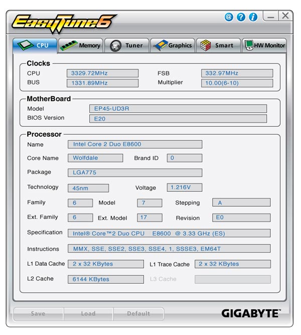 EasyTune B15.0210.1 software screenshot