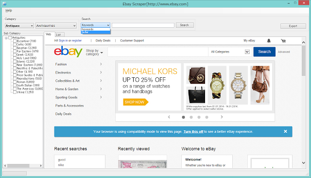 Ebay Scraper 2.5.0.0 software screenshot