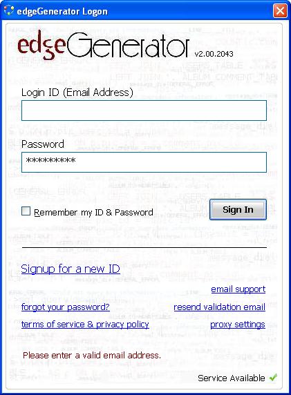 EdgeGenerator 2.00.2110 software screenshot