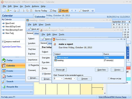 Efficient Calendar Free 5.22.530 software screenshot