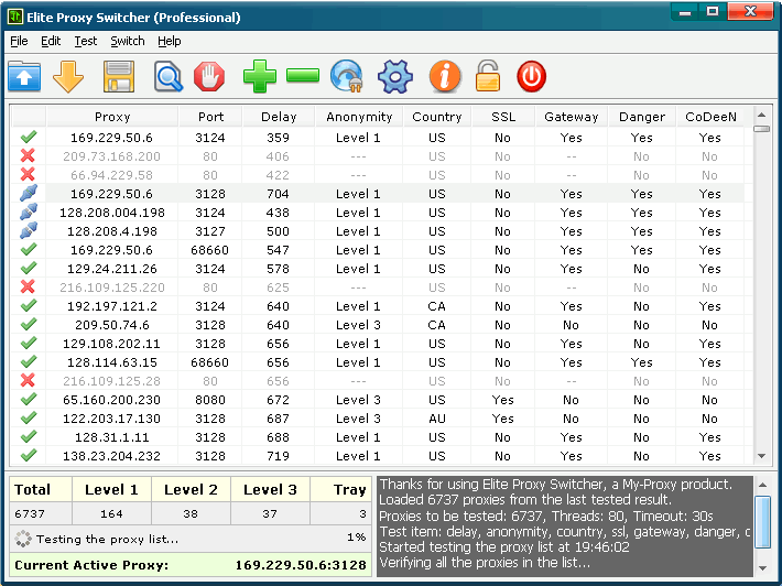 Elite Proxy Switcher 1.28.170205 software screenshot