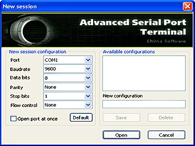 Eltima Serial Port Terminal 5.0 software screenshot