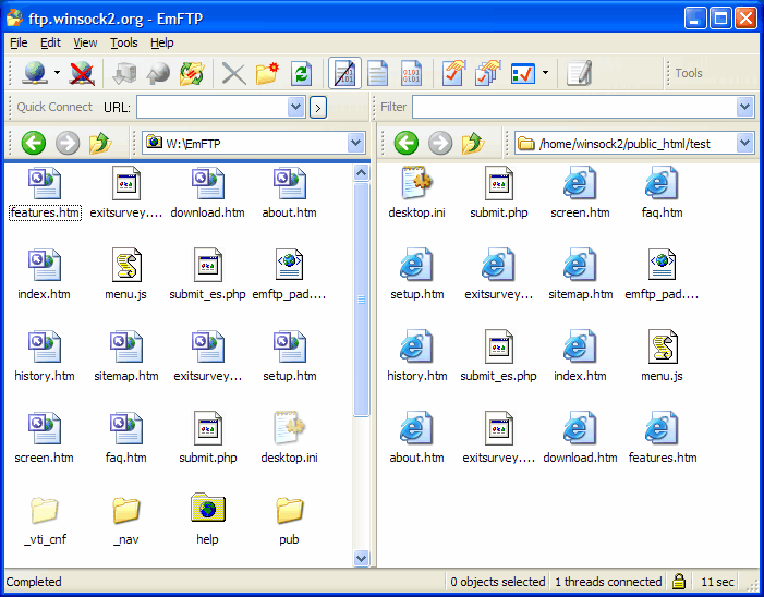 EmFTP Professional 2.02.2 software screenshot