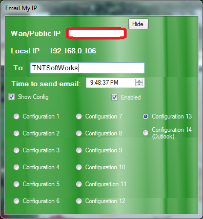 Email My IP 2.9 software screenshot