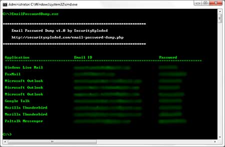 Email Password Dump 2.0 software screenshot