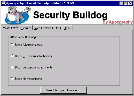 Email Security Bulldog 1.2.1 software screenshot