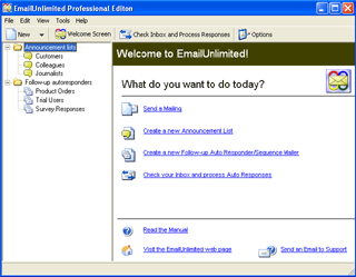 EmailUnlimited Free Edition 7.6.61 software screenshot