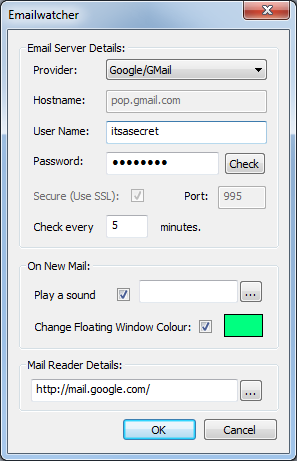 Emailwatcher 1.1r2 software screenshot