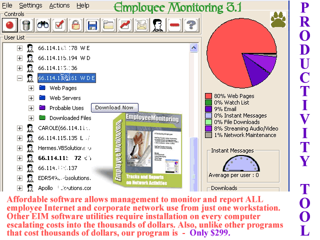 Employee Monitoring 3.1 software screenshot