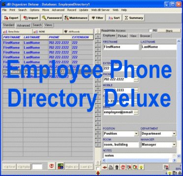 Employee Phone Directory Deluxe 4.0 software screenshot