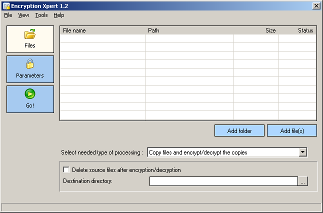 Encryption Xpert 1.2 software screenshot