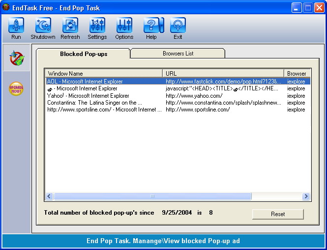 EndTask Free 1.2.19 software screenshot