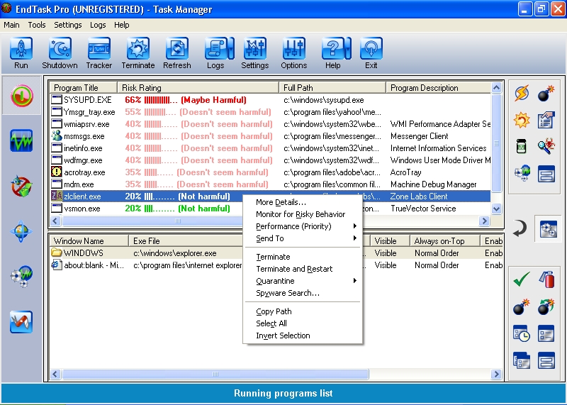 EndTask Pro 3.2.40 software screenshot