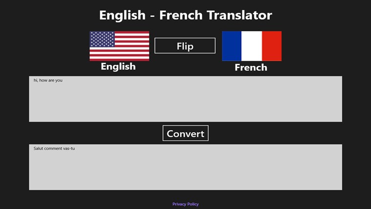 English French Translator for Windows 8 1.0 software screenshot