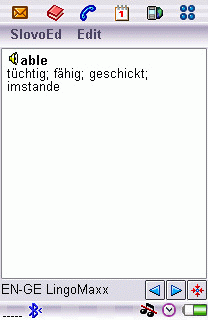 English-German Gold Dictionary for UIQ 2.0 software screenshot
