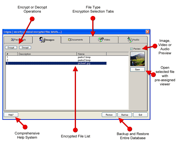 Enigma 2 software screenshot