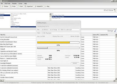 EphPod 2.51 software screenshot